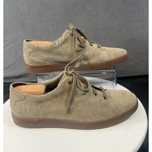 Clarks Low Top Suede Leather Sneakers Shoes Tan Men Size 10.5 Comfort Casual